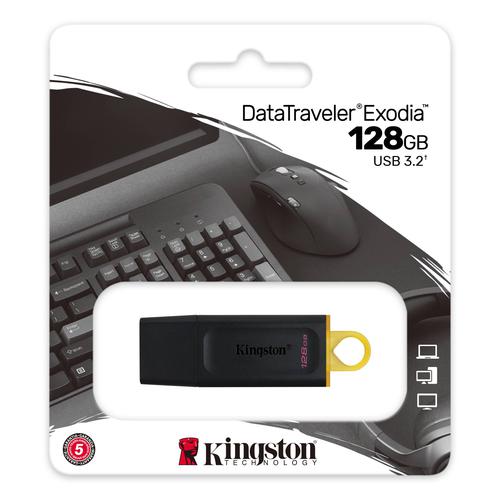8KIDTX128GB | Kingston’s DataTraveler® Exodia features USB 3.2 Gen 1 performance for easy access to laptops, desktop PCs, monitors and other digital devices. DT Exodia allows quick transfers and convenient storage of documents, music, videos and more. Its practical design and fashionable colours make it ideal for everyday use at work, home, school or wherever you need to take your data. DT Exodia is available in capacities up to 256GB and is backed by a five-year warranty, free technical support and legendary Kingston® reliability.
