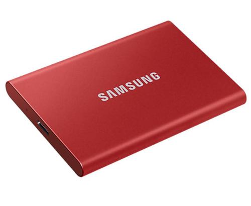 Samsung 500GB T7 USB C Portable Red External Solid State Drive Solid State Drives 8SAMUPC500RWW