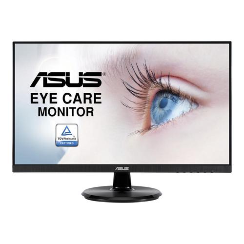 ASUSVA24DQ | ASUS VA24DQ Eye Care Monitor features 23.8 inch IPS panel with Full HD (1920 x 1080) resolution, providing 178° wide viewing angle panel and vivid image quality. Up to 75Hz refresh rate with Adaptive-Sync/FreeSync™ technology to eliminate tracing and ensure crisp and clear video playback. In addition, it also features TÜV Rheinland-certified Flicker-free and Low Blue Light technologies to ensure a comfortable viewing experience.