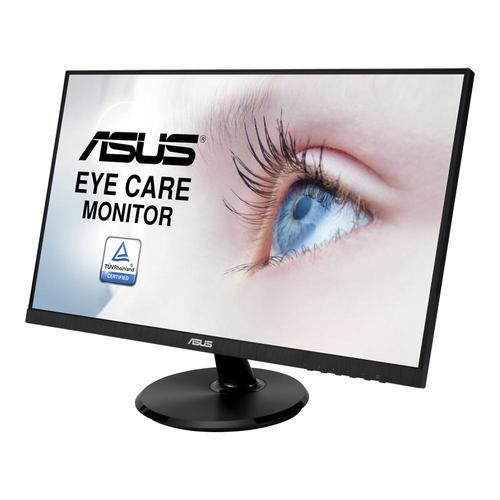 ASUSVA24DQ | ASUS VA24DQ Eye Care Monitor features 23.8 inch IPS panel with Full HD (1920 x 1080) resolution, providing 178° wide viewing angle panel and vivid image quality. Up to 75Hz refresh rate with Adaptive-Sync/FreeSync™ technology to eliminate tracing and ensure crisp and clear video playback. In addition, it also features TÜV Rheinland-certified Flicker-free and Low Blue Light technologies to ensure a comfortable viewing experience.