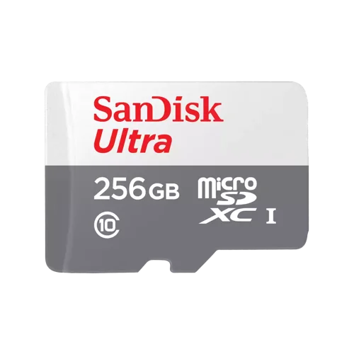 SanDisk 256GB Ultra Class 10 MicroSDXC Memory Card and Adapter Flash Memory Cards 8SDSQUNR256GGN6