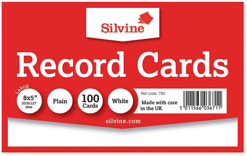 ValueX Record Cards Plain 203x127mm White (Pack 100)