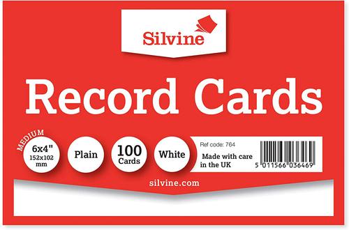 ValueX Record Cards 152x102mm Plain White (Pack100)