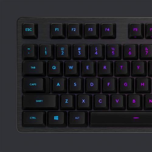 8LO920009381 | The perfect blend of performance, advanced technologies and features, and unparalleled build quality, G512 is an RGB mechanical gaming keyboard with GX Blue mechanical switches. GX Blue is an iconic design that provides both tactile and clicky feedback with snappy actuation you can feel and hear. You can personalise lighting for each individual key, customise lighting effects and enjoy in-game integration from a spectrum of 16.8M colours with Logitech Gaming Software. With a focus on high-end finish and performance, G512 is crafted from the highest-grade materials for durability and premium appearance.
