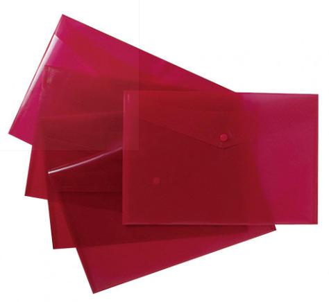 ValueX Press Stud Plastic Wallet 200 Micron A4 Plus 355x236mm Red 301395