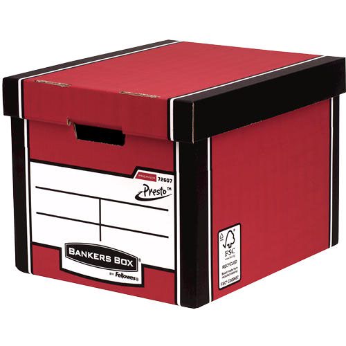 Fellowes Premium Tall Archive Box Red (Pack 5) 7260706