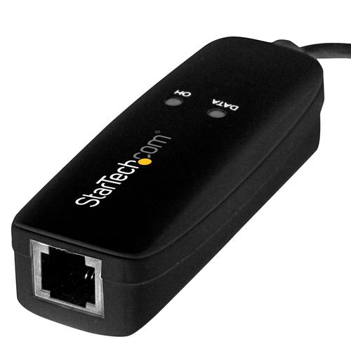 This hardware-based 56k USB fax modem lets you access the internet through a dial-up service, when broadband connections are not available. The compact 56k modem is powered through USB, making it a perfect accessory to have on hand when you’re traveling with your laptop or need to have a backup connection to the internet for your desktop.Reliable and versatile internet connectivityYou can use this versatile USB modem as a backup internet connection, for traveling to remote locations, or in rural areas where broadband connections are not available. It supports transfer rates up to 56Kbps (data) and 14.4Kbps (fax) and is compatible with the latest transmission standards (V.92, V.90, and so on).The controller-based modem uses on-chip processing to deliver dial-up access without taxing your computer’s performance, saving your system’s resources and minimizing the load on the CPU.Send and receive faxes from your computerThe USB modem also enables your laptop or desktop computer to function like a fax machine, capable of sending and receiving faxes. It supports the latest fax transmission modes, providing fax transfer rates at 14.4Kbps.Easy portabilityWith a compact and lightweight design, the USB modem is portable, tucking easily into your laptop bag or travel case. It’s powered through the USB host connection, making it fast and easy to connect without requiring an external power adapter. The USB56KEMH2 is backed by a StarTech.com 2-year warranty and free lifetime technical support.