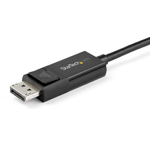 This USB-C™ to DisplayPort™ 1.4 cable lets you connect your USB Type-C™ (or Thunderbolt 3™) device to a DisplayPort display, or a DP device to a USB-C display with just one cable.Unparalleled Performance with Support for 8K 60HzSupporting four times the resolution of 4K, this 8K DP 1.4 adapter cable delivers the stunning quality of UHD at resolutions up to 7680e—4320, and also features HBR3 functionality, providing a bandwidth of up to 32.4Gbps.The video cable is backward compatible with 4K and 1080p displays, which makes it a great accessory for home, office or other work environments, while future-proofing for 8K implementation.Easy & Clutter-Free InstallationAt 3.3 ft. (1 m) in length, this?bi-directional adapter cable delivers a compact?connection that eliminates excess adapters and cabling,?ensuring?a tidy, professional installation. For longer installations, we also offer a 6.6 ft. (2 m) USB-C?to DP?cable, enabling you to choose the right cable length for your custom installation needs.Convenient, Bi-Directional SupportUse this USB-C to DisplayPort adapter cable to output 8K video and audio to a DP display from the USB Type-C (or Thunderbolt 3) port on your laptop or mobile device. With bi-directional capabilities, this cable can also connect your DisplayPort-enabled devices to a display featuring USB-C input. For added convenience, the cable supports both Mac & Windows operating systems.CDP2DP141MBD is backed by a StarTech.com 3-year warranty and free lifetime technical support.Note:Your USB-C device must support DP Alt Mode to work with this cable.To achieve 8K resolutions, your source and your destination must support DisplayPort 1.4.