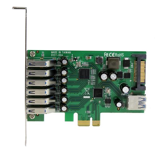 StarTech.com 7 Port PCI Express USB 3.0 Card UASP PCI Cards 8STPEXUSB3S7