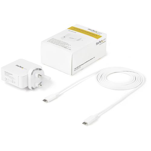 This USB C Power Delivery charger provides next-generation technology that can fast charge your USB Type-C phone, tablet, or laptop that requires up to 60W.  Wide Compatibility  This USB-C wall charger is compatible with a vast array of USB Type-C devices such as the MacBook Pro 13-inch, XPS 13, Surface Book 2 and Lenovo ThinkPad X1 Carbon. A 3-foot (1 meter) USB-C to USB-C cable is included but the USB-C AC adapter is also compatible with other cable lengths. While the USB Type-C power adapter is compatible with any USB-C Power Delivery device, it is recommended to use it with devices that require 60W or less for optimal charging performance. Safe Charging The USB-C portable charger comes with multiple forms of protection for your devices such as over-temperature protection, over-current protection, over-voltage protection and short-circuit protection.  The Choice of IT Pros Since 1985   StarTech.com conducts thorough compatibility and performance testing on all our products to ensure we are meeting or exceeding industry standards and providing high-quality products to IT Professionals. Our local StarTech.com Technical Advisors have broad product expertise and work directly with our StarTech.com Engineers to provide support for our customers both pre and post-sales. WCH1CUK is backed by a StarTech.com 2-year warranty and free lifetime technical support.
