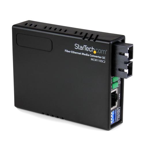 StarTech.com Ethernet to Fiber Media Converter RJ45 External Computer Cables 8STMCM110SC2GB