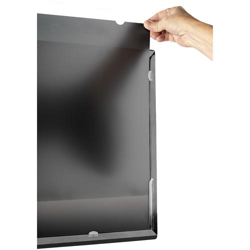 8STPRIVSCNMON24 | The monitor privacy screen is easy to attach and remove. Simply attach the 24 inch privacy screen to your 16:9 aspect ratio display using the attachment strips or slide-mount tabs. This confidentiality screen filter is also reversible. The matte side provides you with glare reduction and the glossy side of the privacy screen will provide you with increased clarity.Protect Your PrivacyThe privacy screen protector for desktop monitors is a great investment if you want to protect your privacy. It is a convenient and cost-effective way to keep your classified information, intellectual property or any other important data you wish to keep protected. You can have a peace of mind while working in the office or public environments because you know your screen is protected with the 30+/- degree privacy viewing angle. The cutout on the top corner of the privacy screen makes it easy to remove for sharing content with trusted audiences or switching between finishes.Blue Light ReductionWith working from home becoming more prominent and screen time on the rise, reducing blue light exposure is important. The monitor privacy film is designed to filter blue light (390nm~480 wavelength) and reduce digital eye strain.Antimicrobial ProtectionOur privacy screens feature an anti-microbial coating on the matte-side of the filter. Embedded antimicrobial technology provides lasting protection against bacterial microbes by continuously eliminating up to 99.99% of surface bacteria. Antimicrobial screen protectors are ideal for environments where disinfection is important.The Choice of IT Pros Since 1985StarTech.com conducts thorough compatibility and performance testing on all our products to ensure we are meeting or exceeding industry standards and providing high-quality products to IT Professionals. Our local StarTech.com Technical Advisors have broad product expertise and work directly with our StarTech.com Engineers to provide support for our customers both pre and post-sales.The TAA compliant PRIVSCNMON24 is backed by a StarTech.com 2-year warranty and free lifetime technical support.