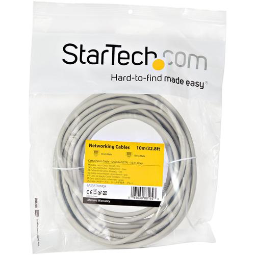 StarTech.com 10m CAT6a Grey RJ45 10GbE STP Cable Network Cables 8ST6ASPAT10MGR