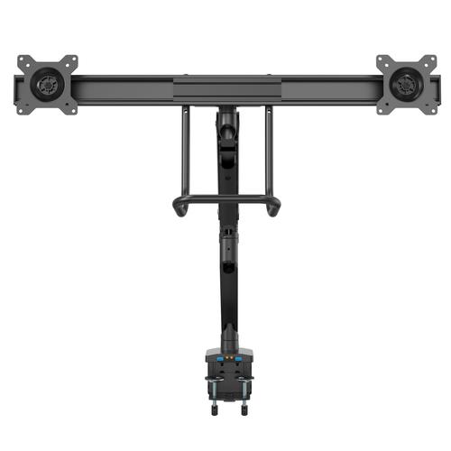 This desk mount dual monitor arm lets you mount two 17'' to 32'' VESA mount monitors, each weighing up to 17.6 lb. (8 kg), onto a single low-profile base. It gives you flexible desk-clamp or grommet-hole mounting, letting you save space while creating an ergonomic workspace in any office environment.With a stable crossbar design, the dual computer screen stand lets you create more usable work-space by mounting your monitors side by side on a single base. The ergonomic monitor mount features a flat low-profile back that lets you position your displays against a wall or cubicle wall. The built-in USB 3.0 ports at the base provide a convenient way to connect your peripherals.The multi monitor mount features one -touch height adjustment. The smooth +/- 10 tilt motion and +/- 10 swivel make it easy to find the optimal viewing angle. You can also rotate each display 360 for portrait or landscape viewing and keep your displays at the same height with the horizontal crossbar.The VESA dual monitor mount is easy to install, with the desk-clamp or grommet mount (hardware included). Integrated cable management keeps your workspace organized. It works well with most desks, including sit-stand workstationsStarTech.com conducts thorough compatibility and performance testing on all our products to ensure we are meeting or exceeding industry standards and providing high-quality products to IT Professionals. Our local StarTech.com Technical Advisors have broad product expertise and work directly with our StarTech.com Engineers to provide support for our customers both pre and post-sales.ARMSLIMDUAL2USB3 is backed by a 2-year StarTech.com warranty and free lifetime technical support.