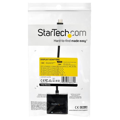 StarTech.com USB C to DisplayPort Adapter with Power Delivery  8ST10284919