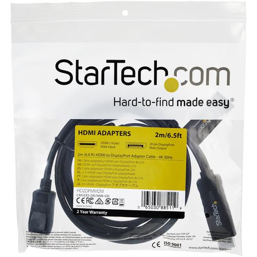 StarTech.com HDMI to DisplayPort 4K Cable Adapter