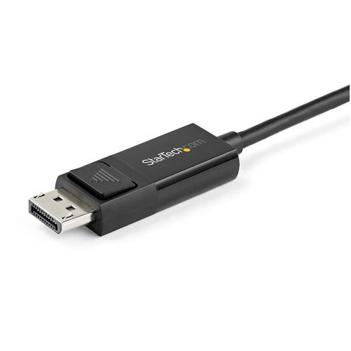 This USB-C™ to DisplayPort™ 1.2 cable lets you connect your USB Type-C™ (or Thunderbolt 3™) device to a DisplayPort display, or a DP device to a USB-C display with just one cable.Easy & Clutter-Free InstallationAt 6.6 ft. (2 m) in length, this?bidirectional adapter cable delivers a direct?connection that eliminates excess adapters and cabling,?ensuring?a tidy, professional installation. For shorter installations, we also offer a 3.3 ft. (1 m) USB-C?to DP?cable, enabling you to choose the right cable length for your custom installation needs.As well, the cable works with?both?Mac and Windows devices and?allows for?plug-and-play installation, removing the need for any additional software or drivers.Convenient, Bi-Directional SupportUse this USB-C to DisplayPort adapter cable to output 4K video and audio to a DP display from the USB Type-C (or Thunderbolt 3) port on your laptop or mobile device. With bi-directional capabilities, this cable can also connect your DisplayPort-enabled devices to a display featuring USB-C input.Ultra HD 4K Resolution at 60HzThis USB-C to DP 1.2 adapter cable lets you harness the video capabilities that are built into your computer's USB Type-C (or DisplayPort) connection, to deliver the astonishing quality of UHD to your 4K display. For even higher resolution and bandwidth support, we offer a USB-C to DP 1.4 cable, which is the perfect accessory for early adopters of 8K.CDP2DP2MBD is backed by a StarTech.com 3-year warranty and free lifetime technical support.Note: Your USB 3.1 Type-C device must support DP Alt Mode to work with this cable.