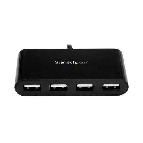 This portable USB hub expands your laptop or desktop connectivity by adding four USB 2.0 (Type-A) ports through a single USB Type-C™ or Thunderbolt™ 3 port. And, because it’s USB bus-powered, you don’t need to connect an external power adapter, which makes travel more convenient and workstations less cluttered.Add USB ports, virtually anywhere you goWith its compact and lightweight construction, this 4-port USB hub is designed for mobility. You can easily tuck it into your laptop bag when you're traveling, which makes it easy to expand your connection options almost anywhere you need to. It’s perfect for connecting common USB devices such as a mouse, keyboard, or flash drive, right when you need them.The hub takes up minimal desk space and fits perfectly in hot-desk or BYOD environments.Bus-powered design makes travel more convenientThis versatile USB-C hub is bus-powered, which means it draws its power directly from your computer’s USB-C port. This means there are fewer cables to carry with you when you travel because it doesn’t need an external power adapter.Universally supported, for easy installationThis USB 2.0 hub will work with a wide range of computers because it requires no additional software or drivers. It installs automatically when you connect it to your laptop or desktop, so you can be up and running quickly. It also works with a range of operating systems such as Windows®, macOS, Linux® and Chrome OS™, so it’s multi-platform compatible.The ST4200MINIC is backed by a StarTech.com 2-year warranty and free lifetime technical support.