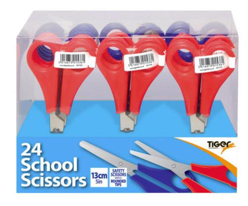 ValueX School Scissors 130mm Assorted Colours (Pack 24) - 301538