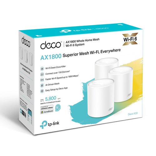 TP-Link 3x AX1800 Whole Home Mesh WiFi System 8TPDECOX203PACK Buy online at Office 5Star or contact us Tel 01594 810081 for assistance