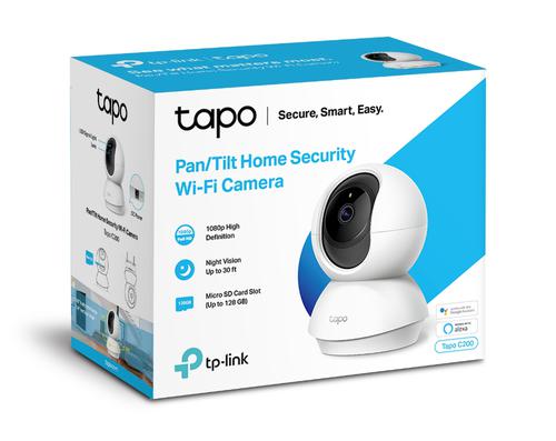 8TPTAPOC200 | Smart. Secure. Easy.See what matters most with the Tapo C200 pan/tilt home security wi-fi camera.When you are away home, there are always something you care about. This is where the smart camera functions. No matter your child is climbing the kitchen cabinet, or the pet is stealing snacks, Tapo C200 helps you stay with them anytime, anywhere. Receive a notification whenever your camera detects motion and see a video clip of this motion to check everything.