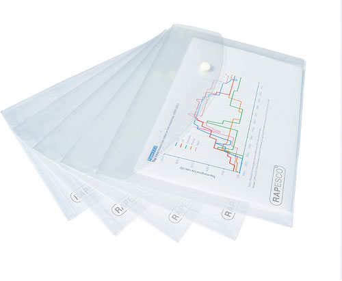 Rapesco Popper Wallet A5 Clear (Pack of 5) 1588 - Rapesco Office Products Plc - HT01716 - McArdle Computer and Office Supplies
