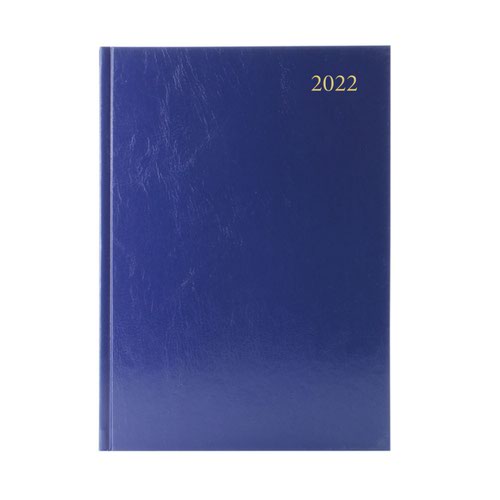 Diary A5 Day To A Page Appointments (Saturday Sunday Full Page) 2022 Blue