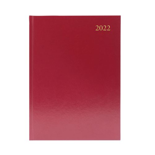 Diary A5 Day To A Page (Saturday Sunday Full Page) 2022 Burgundy