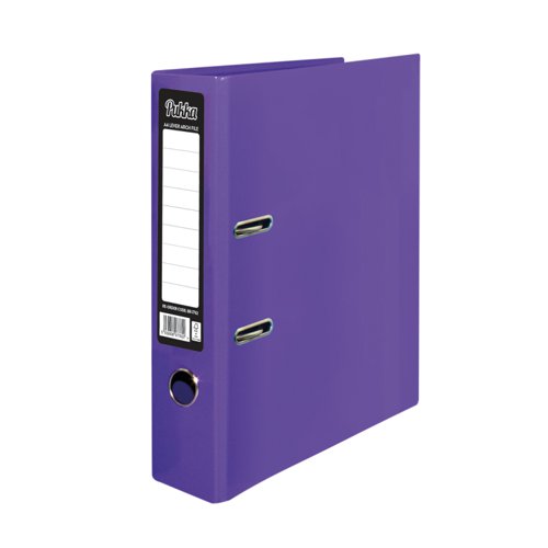 Pukka Brights Lever Arch File Laminated Paper on Board A4 70mm Spine Width Purple (Pack 10) BR-7762