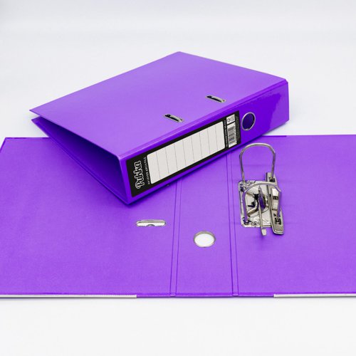 17452PK | Keep your important paperwork safe and organised with the Brights Lever Arch File from Pukka. Featuring two ring bindings, you can easily store your work away by hole-punching the sheet or inserting plastic sleeves, while a locking mechanism offers extra security. Ideal for work, school or home, this file is a great way to organise important documents, schoolwork or scrapbook pages.