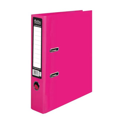 Pukka Brights Lever Arch File Laminated Paper on Board A4 70mm Spine Width Pink (Pack 10) BR-7764