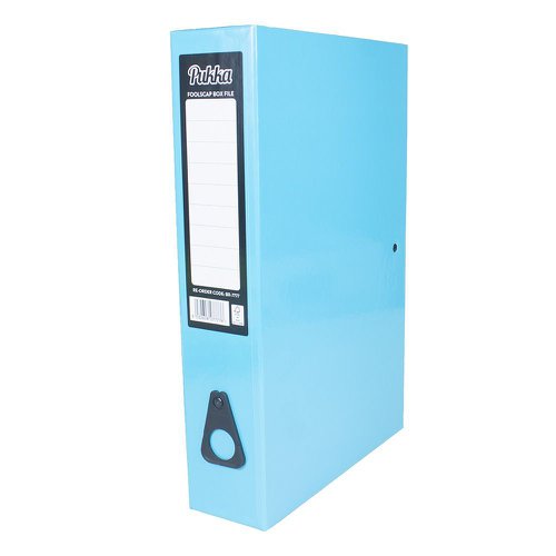 17396PK - Pukka Brights Box File Foolscap Gloss Laminated Paper Board 75mm Spine Light Blue (Pack 10) BR-7777