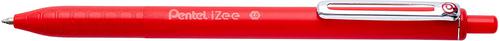 Pentel IZEE Ballpoint Pen Retractable 1.0mm Tip 0.5mm Line Red (Pack 12) BX470-B