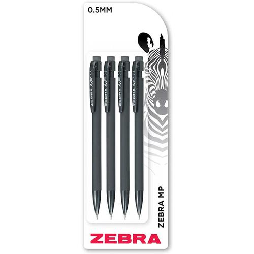 Zebra Mechanical Pencil HB 0.5mm Lead Black Barrel (Pack 4) - 2666
