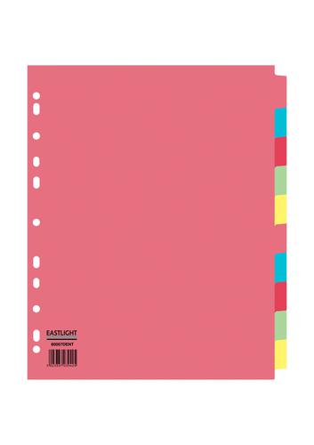 ValueX Divider 10 Part A4 Extra Wide 155gsm Card Assorted Colours