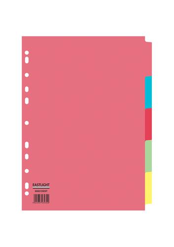 ValueX Divider 5 Part A4 155gsm Card Assorted Colours