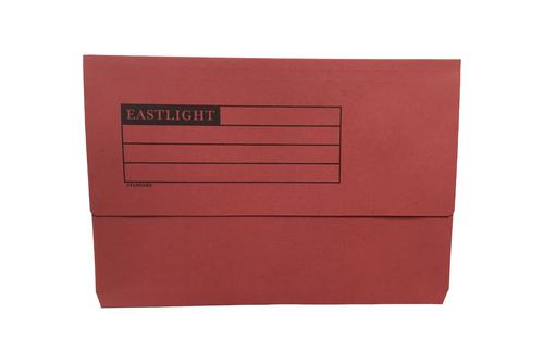 ValueX Document Wallet Manilla Foolscap Half Flap 250gsm Red (Pack 50)