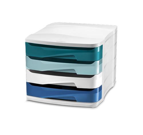 CEP Riviera by Cep 4 Drawer Desktop Unit Assorted Colours - 1003940511