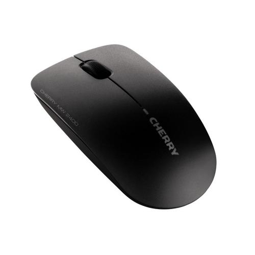 CH08852 | The Cherry MW 2400 Wireless Mouse has three buttons and is suitable for left and right-handed users. It uses GHz wireless technology and has a range of up to 10m range. It has an optical sensor resolution of 1200dpi and the battery life status is displayed in the mouse.
