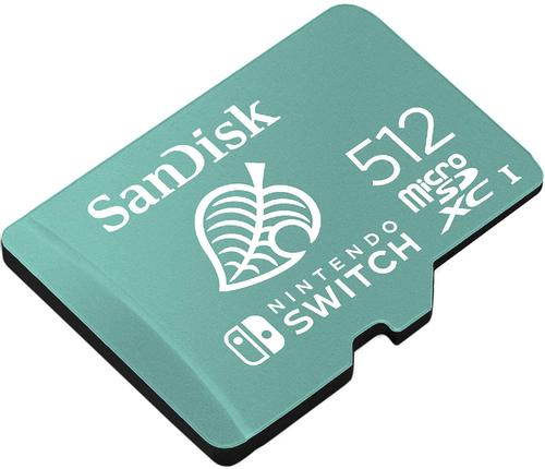SanDisk 512GB Nintendo V30 100MBs MicroSDXC Memory Card and Adapter Flash Memory Cards 8SDSQXAO512GGNCZN