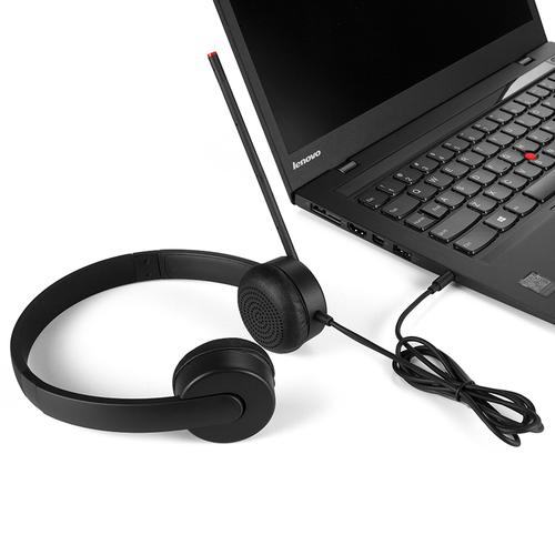 8LE4XD0K25030 | Headsets in the office are a key part of the modern workday. VOIP calls are quickly replacing traditional phone service and saving companies on big telecom costs. The Lenovo Essential Stereo Analog Headset is made for VOIP, offers an easy-swivel Mic boom, comfortable ear pieces, and plug and play with most Lenovo PC's.