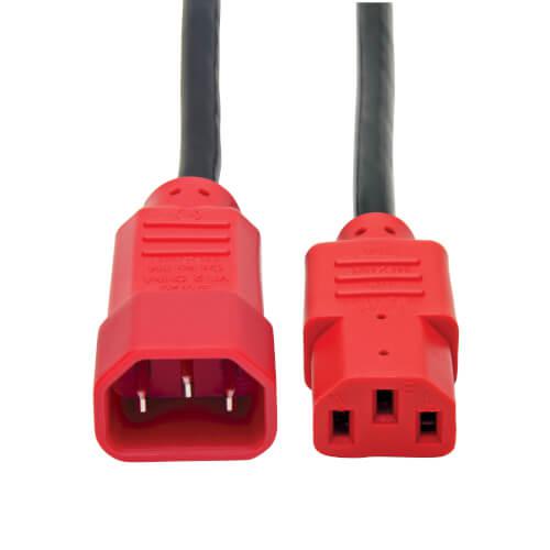 Tripp Lite PDU Power Cord C13 to C14 10A 250V 18 AWG 4ft Red