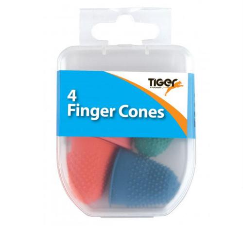 ValueX Finger Thimblet Cones Assorted Colours and Sizes (Pack 4) 301596