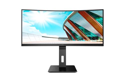 8AOCU34P2A | Productivity, connectivity, and comfort in a curved 1500R 34” ultra wide QHD display.Professional users looking for a true productivity ally need look no further than the CU34P2A. This model is equipped with a curved 1500R 34” VA/3FL screen with 21:9 ultra wide QHD resolution and 300 cd/m2 brightness. Its rich, innovative features include wide viewing angles of 178°/178°, HDMI and DP compatibility, a USB 3.2 hub, and auto source input.