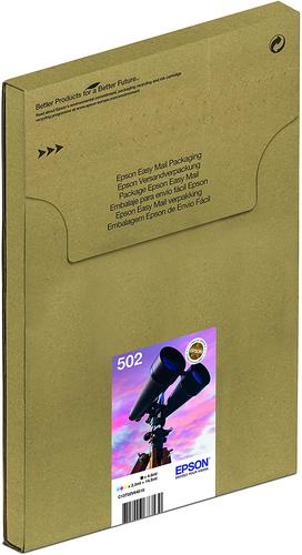 Epson 502 Black Cyan Magenta Yellow Ink Cartridge Multipack 4.6ml + 3 x 3.3ml (Pack 4) - C13T02V64510
