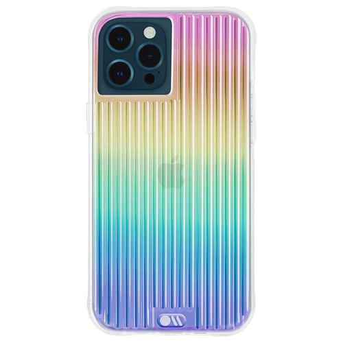 Case Mate Tough Groove iPhone 12 Pro Max Phone Case Iridescent Micropel Antimicrobial Protection Dust Resistant Scratch Resistant Drop Proof