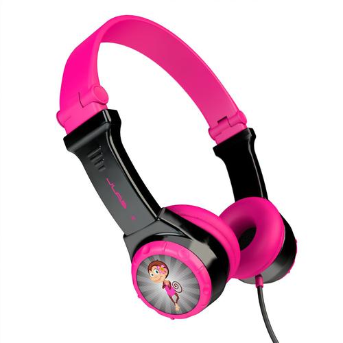 JLab Audio Jbuddies Wired 3.5mm Connector Folding Kids Headphones Pink Black
