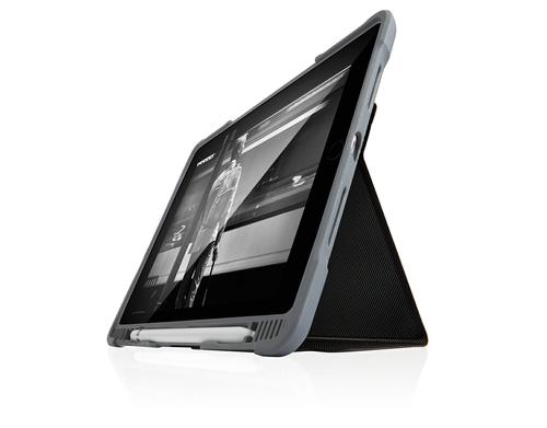 STM Dux Plus Duo 9.7 Inch Apple iPad 6th Generation Flip Tablet Case Black Polycarbonate TPU Magnetic Closure 6.6 Foot Drop Tested Shock Resistant