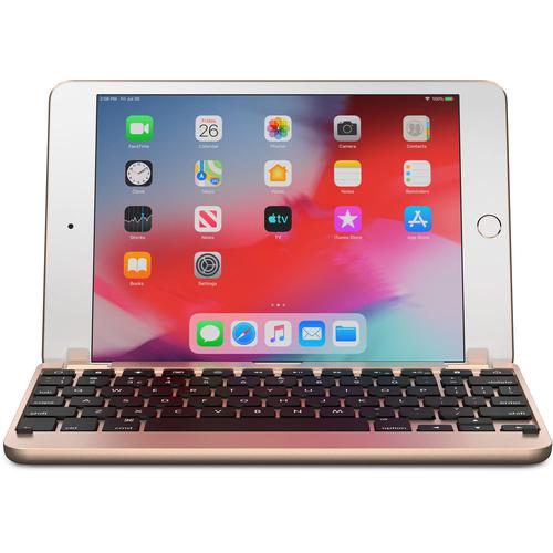 Brydge 7.9 Inches QWERTY English Bluetooth Wireless Keyboard for Apple iPad Mini 1st 2nd 3rd Generation Backlit Keys 180 Degree Viewing Angle Gold