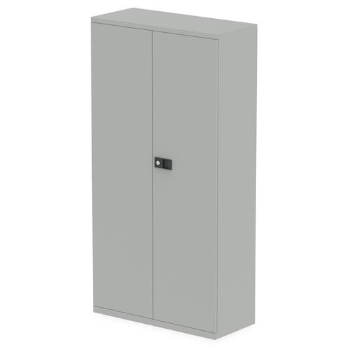 Qube by Bisley 2 Door Stationery Cupboard with Shelves Goose Grey BS0028